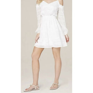 Bebe Julissa White Texture Chiffon Dress XS